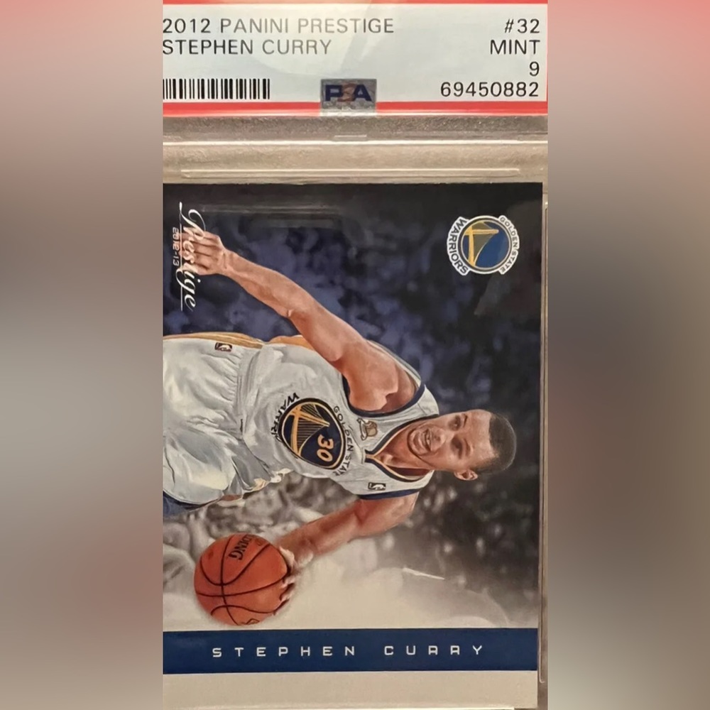 Stephen Curry Panini Prestige PSA 9 basketball card.
